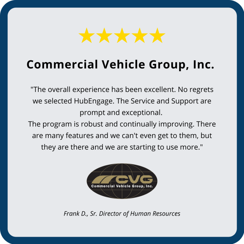 CVG Testimonial for HubEngage